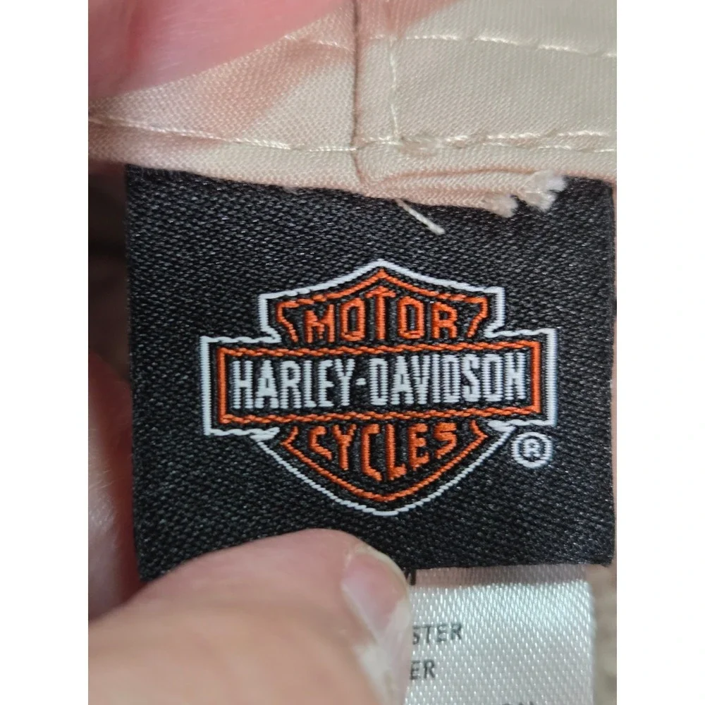 Harley-Davidson Kids Sherpa Fleece Bucket Hat Tan Logo 6-24M Biker Winter